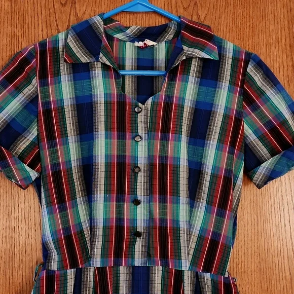 Vintage early to mid 1900's Marla D Side Zipper Dress/Appr Sz 6 - Picture 2 of 11